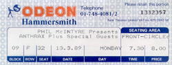 ''Hammersmith Odeon''-Ticket